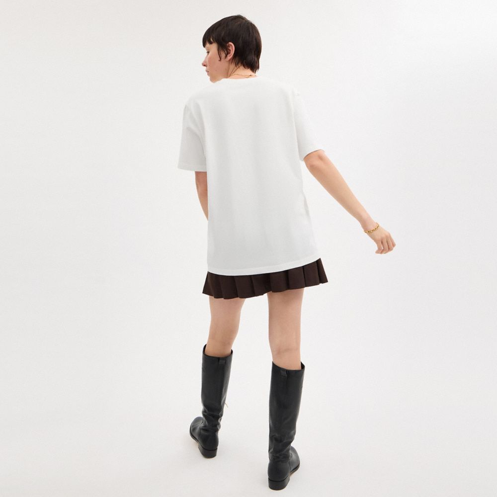 Coach Signature T Shirt In Organic Cotton White