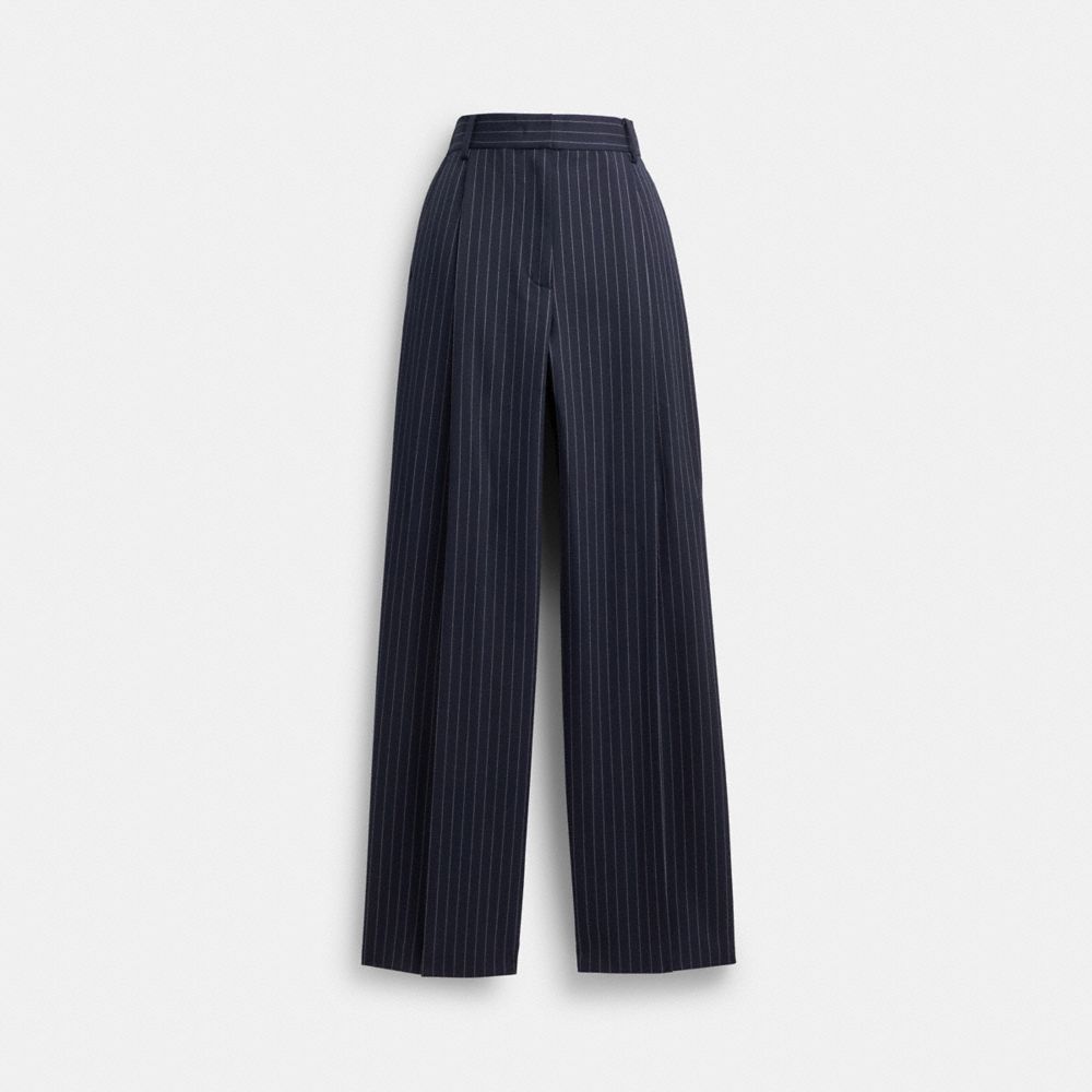 Coach Wide Leg Trousers Navy White