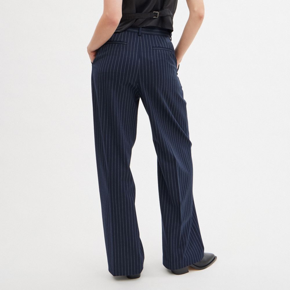 Coach Wide Leg Trousers Navy White