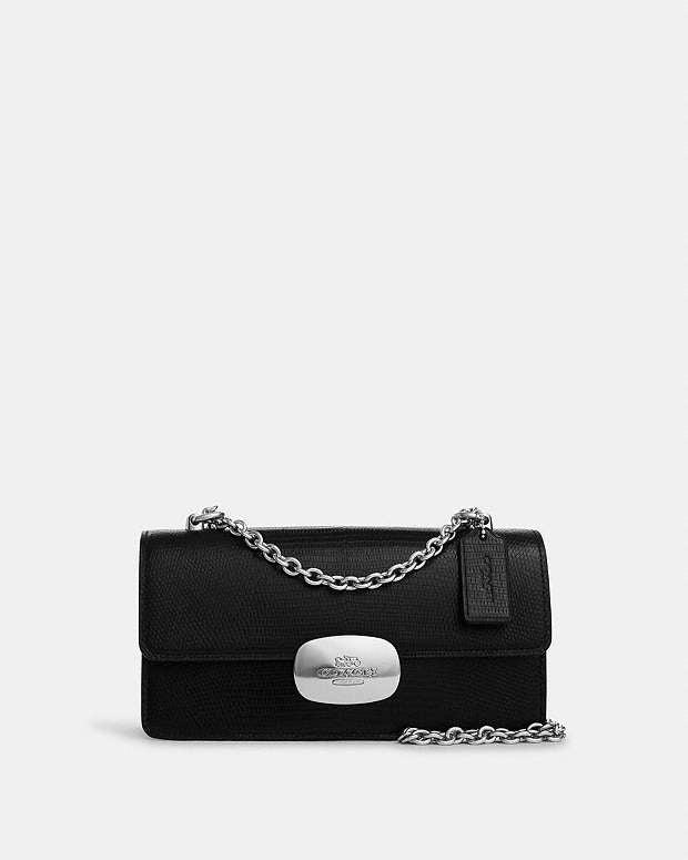 Eliza Flap Crossbody Bag Novelty Leather-Silver-Black Novelty Leather-Silver-Black