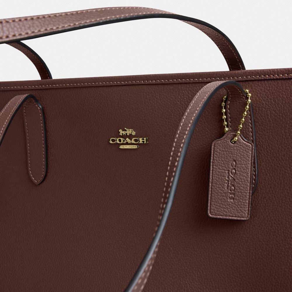 Coach City Tote Bag Gold Maple