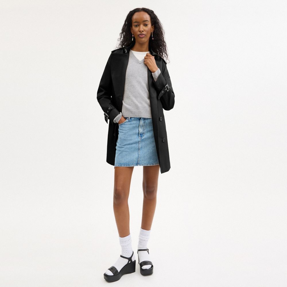 Coach Solid Mid Trench Black