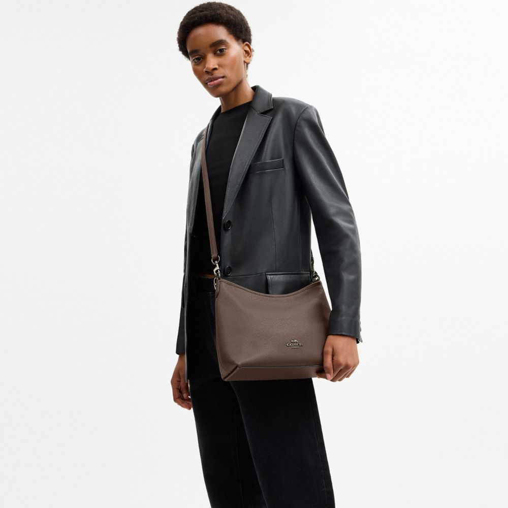 Coach Laurel Shoulder Bag Gunmetal Dark Stone