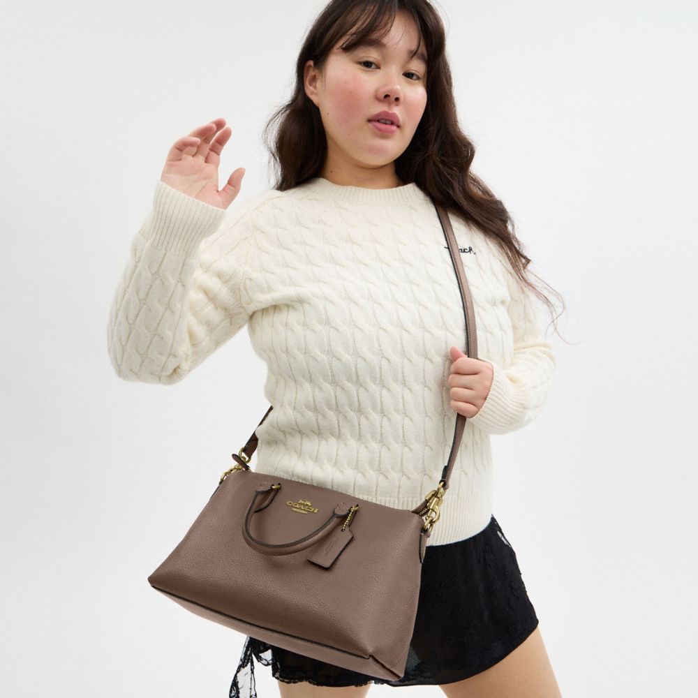 Coach Georgia Satchel Bag Gold Dark Stone