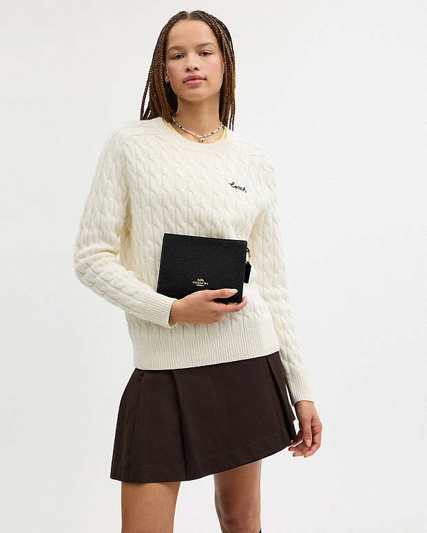 Slim Crossbody Pebbled Leather-Gold-Black Pebbled Leather-Gold-Black