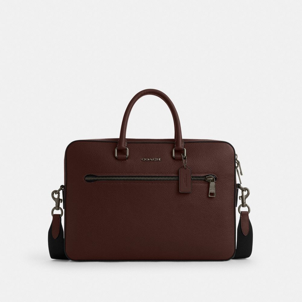 Coach Ethan Slim Brief Gunmetal Maple