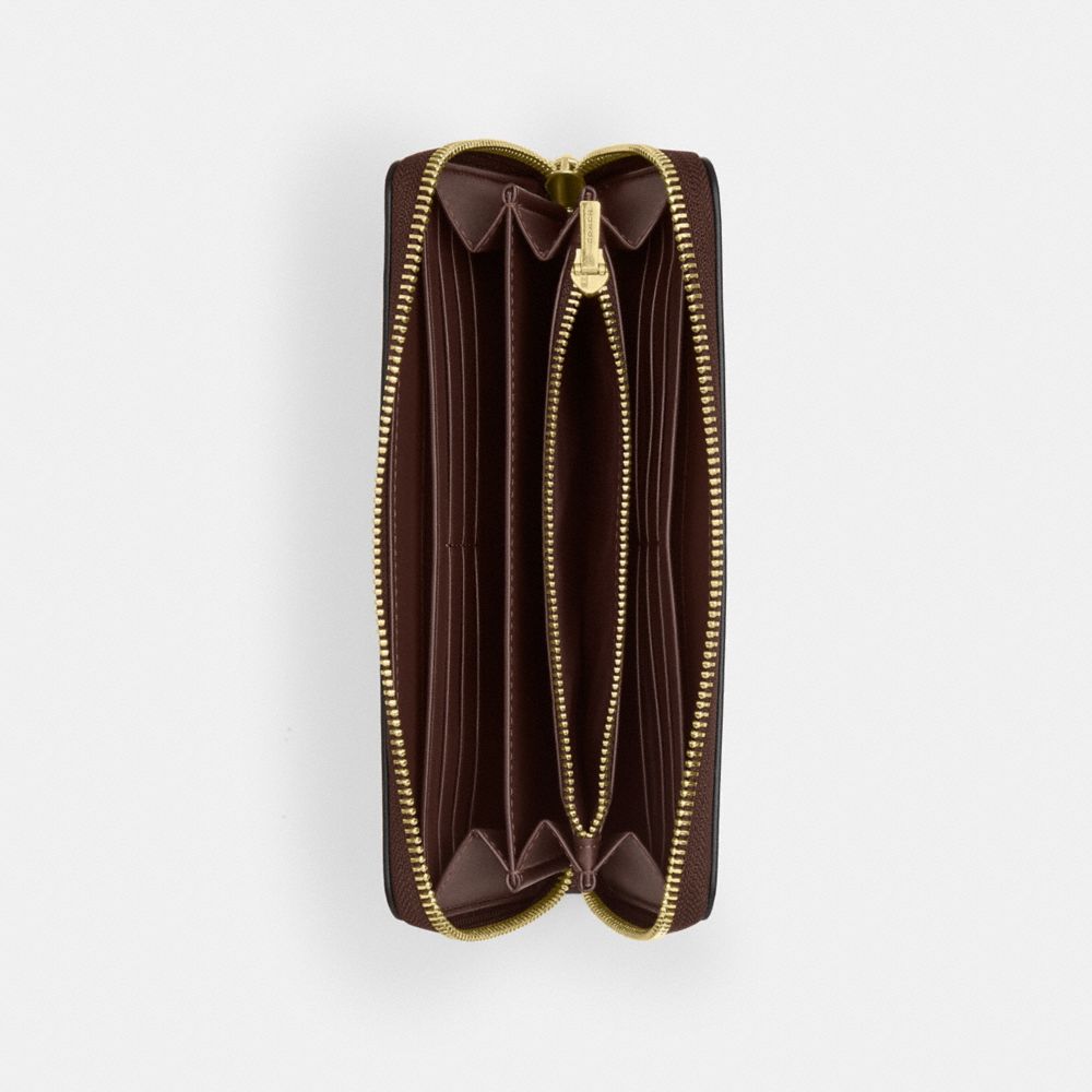 Coach Long Zip Around Wallet Gold Maple