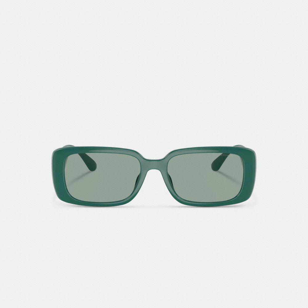 Coach Narrow Rectangle Sunglasses Dark Green