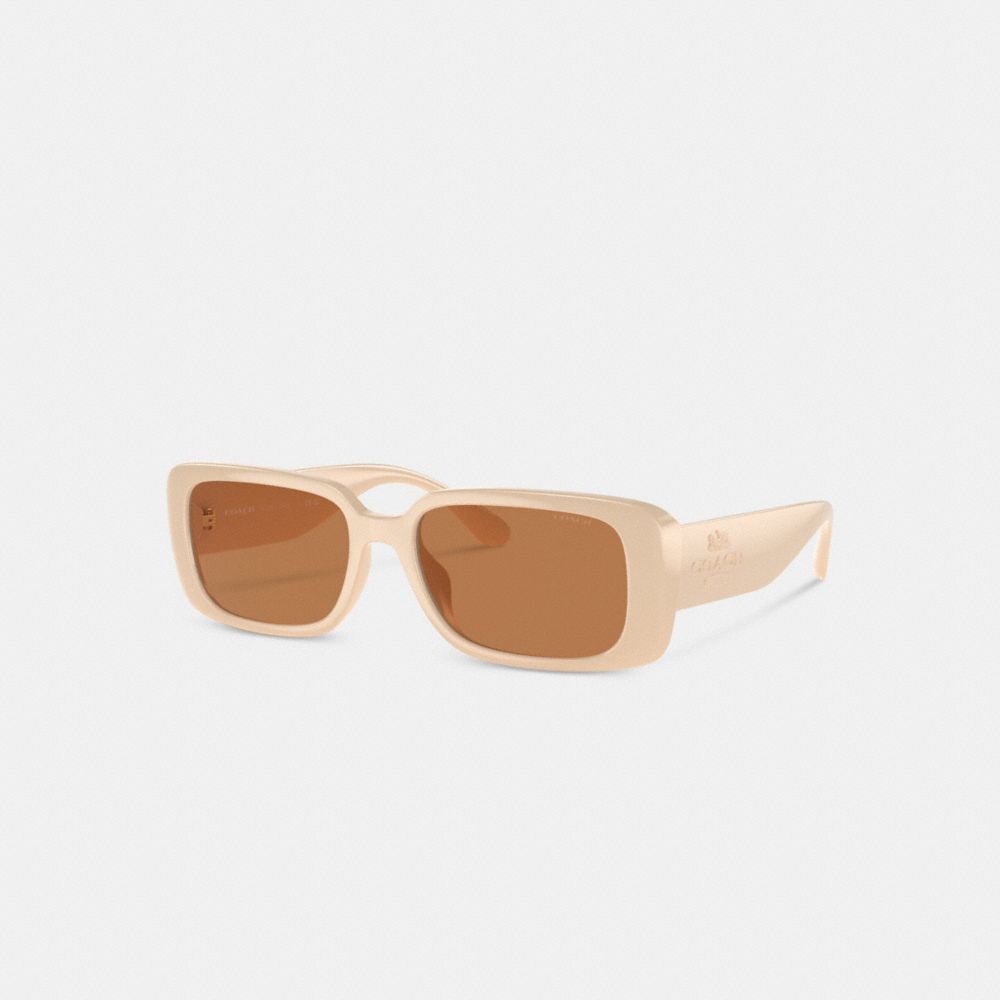 Coach Narrow Rectangle Sunglasses Off White