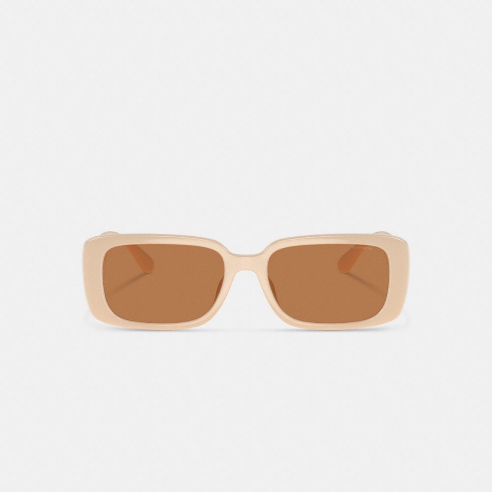 Coach Narrow Rectangle Sunglasses Off White