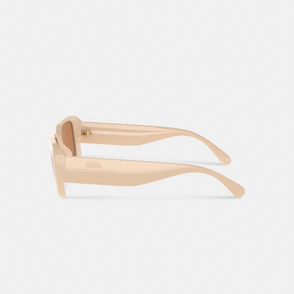 Coach Narrow Rectangle Sunglasses Off White
