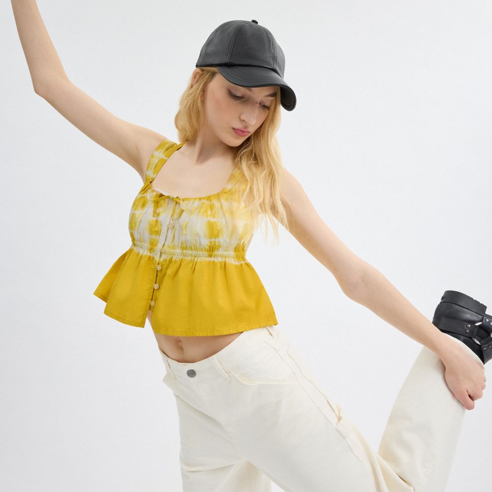 Coach Tie Dye Tank Top In Organic Cotton Yellow Multi