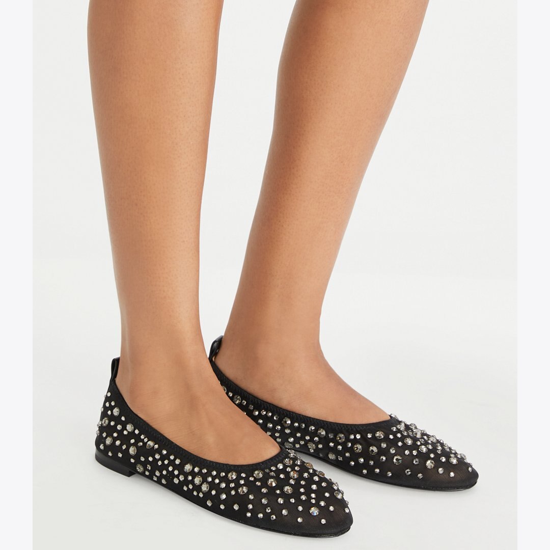 Tory Burch Crystal Ballet BLACK