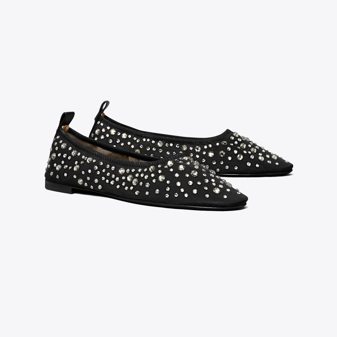 Tory Burch Crystal Ballet BLACK