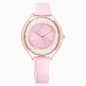 Swarovski Crystalline Aura Watch Swiss Made Leather Strap Pink Rose Gold-Tone Finish SW5730150