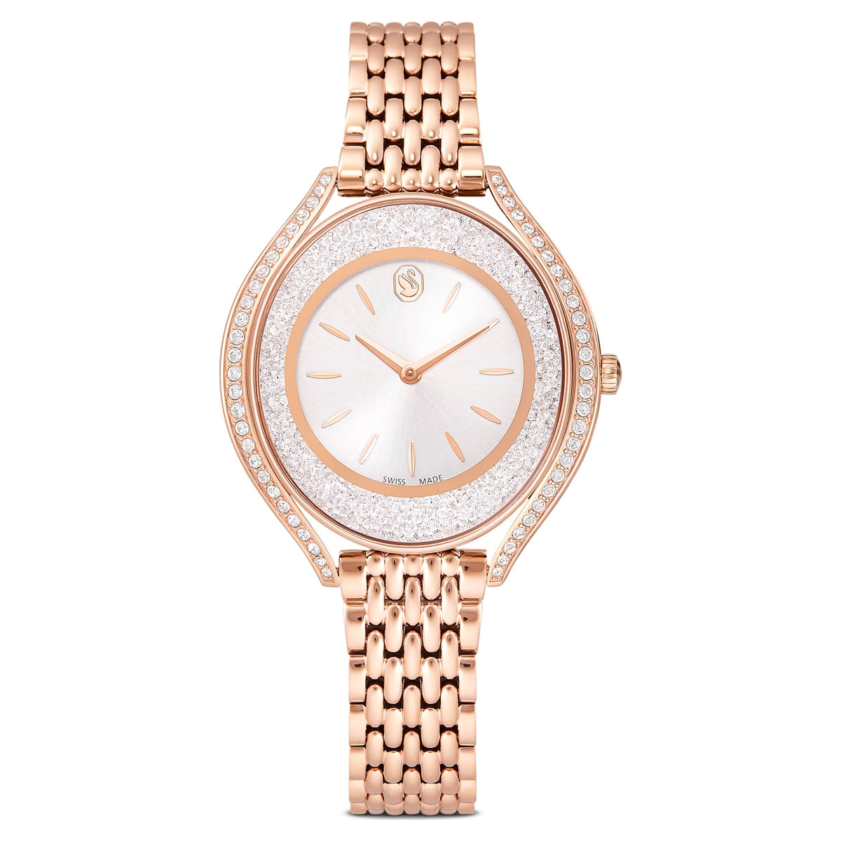 Swarovski Crystalline Aura Watch Swiss Made Metal Bracelet Rose Gold Tone Rose Gold-Tone Finish SW5730140