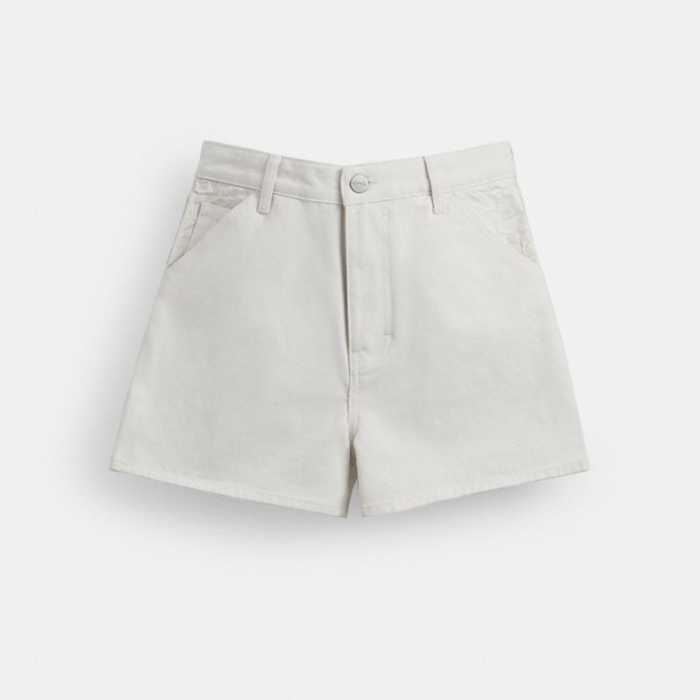 Coach Painter Jean Shorts In Organic Cotton White
