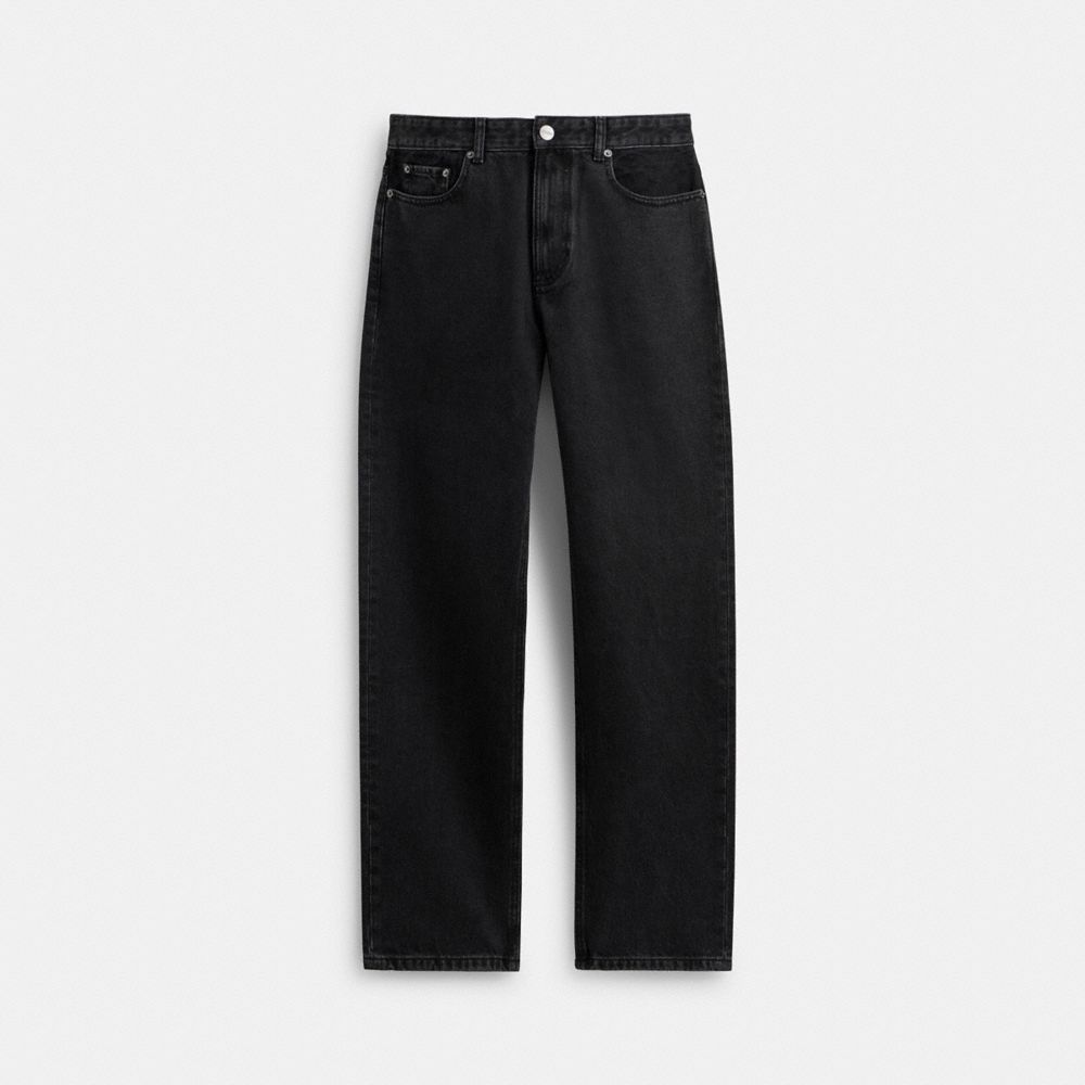 Coach Black Taper Jeans In Organic Cotton Black
