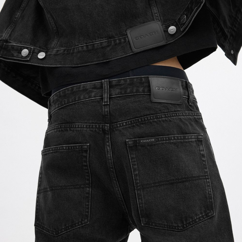 Coach Black Taper Jeans In Organic Cotton Black