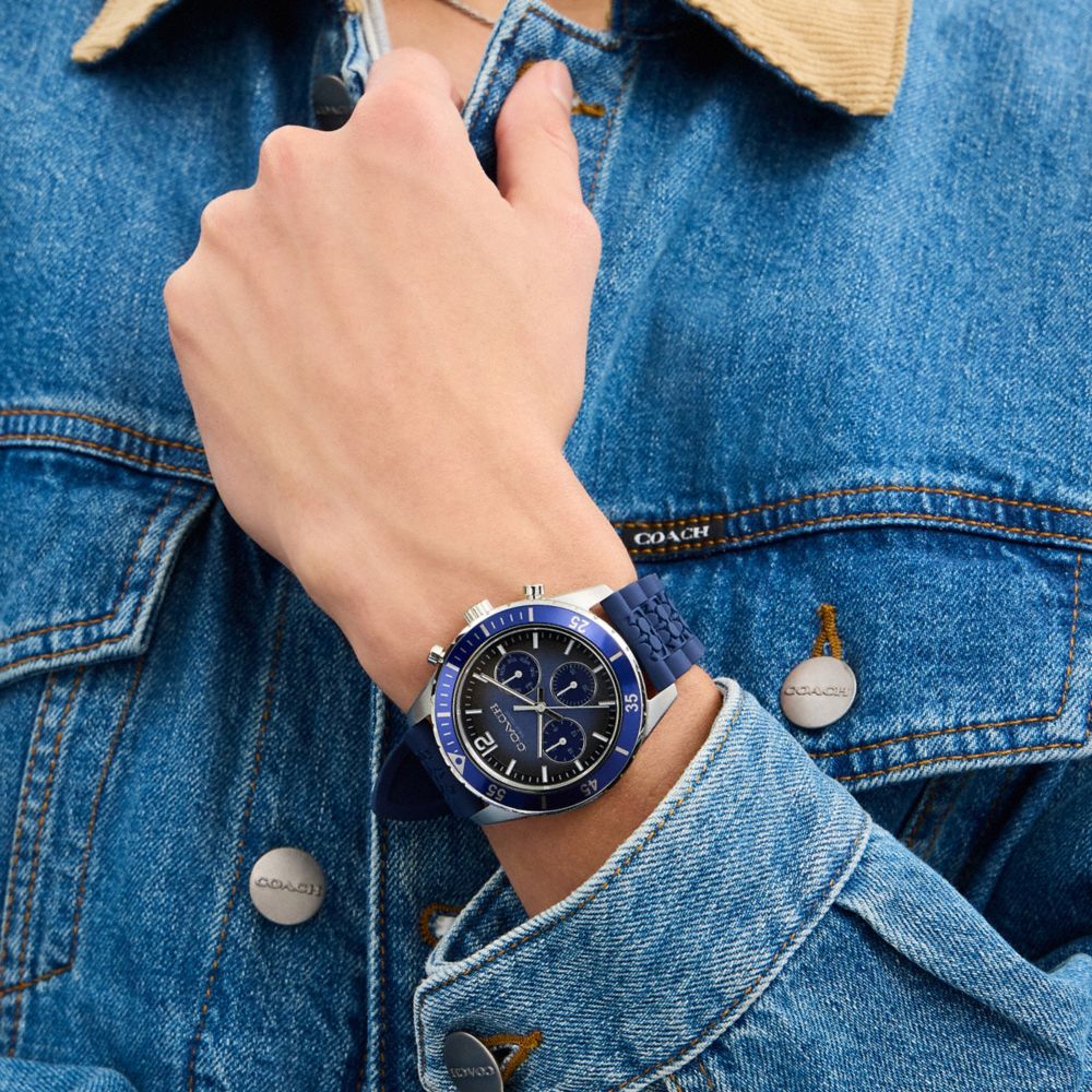 Coach Cole Watch, 44 Mm Navy Blue