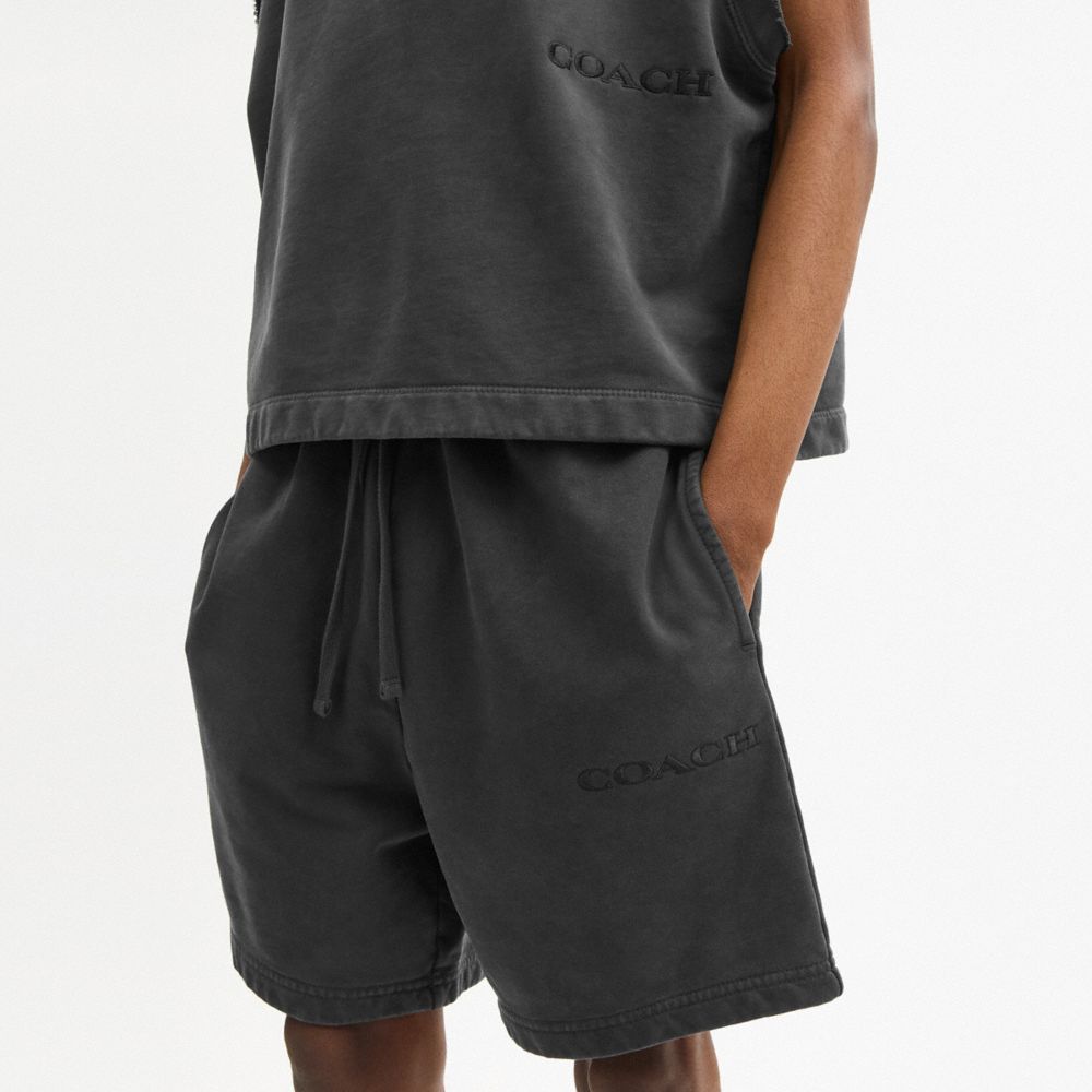 Coach Garment Dyed Pull On Shorts Black