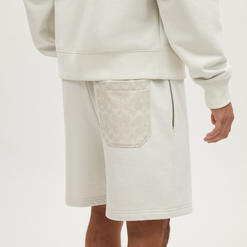 Coach Tonal Signature Shorts Off White