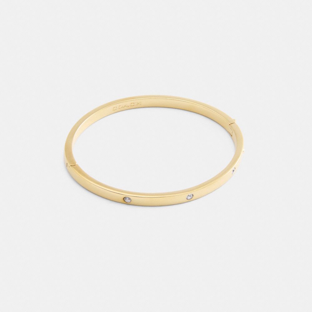 Coach Stone Hinged Bangle Gold