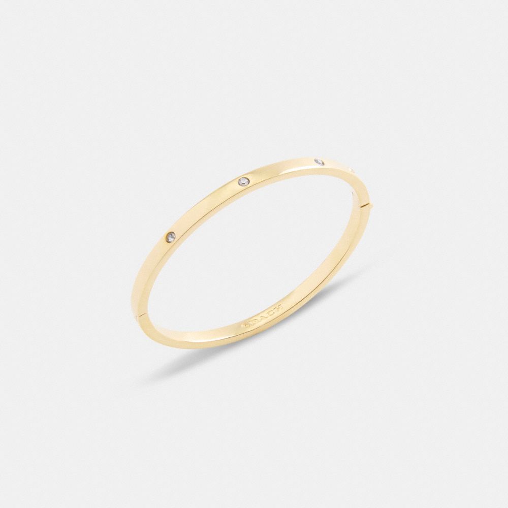 Coach Stone Hinged Bangle Gold