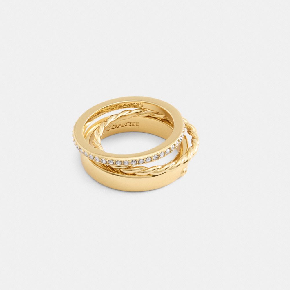 Coach Delicate Ring Set Gold