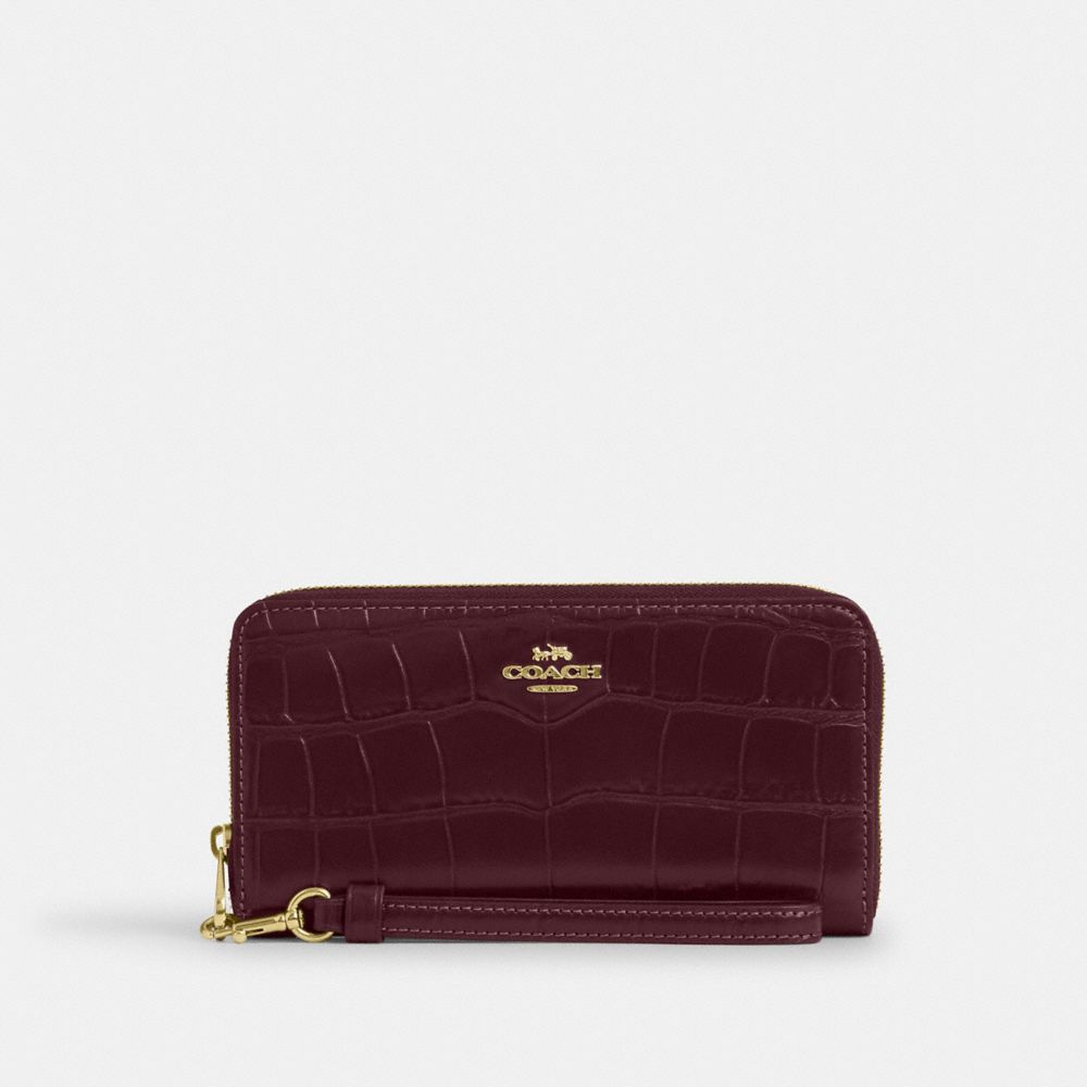 Coach Long Zip Around Wallet Gold