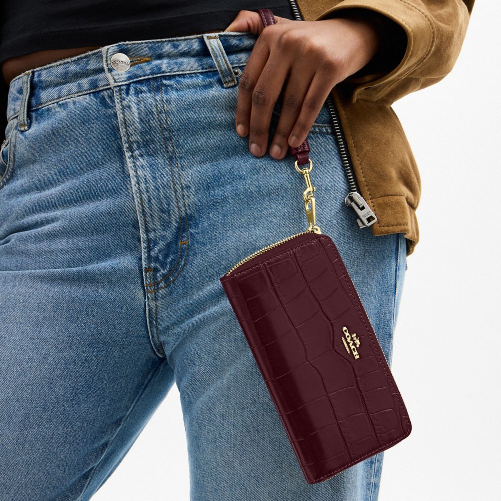 Coach Long Zip Around Wallet Gold