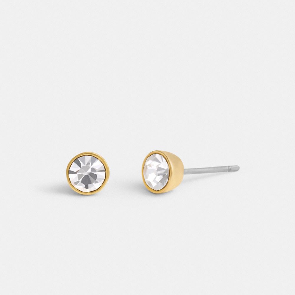 Coach Halo Round Stud Earrings Gold
