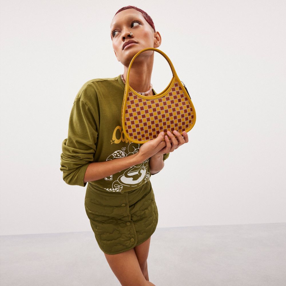 Coach Ergo Bag In Checkerboard Upcrafted Leather Buttercup Rust