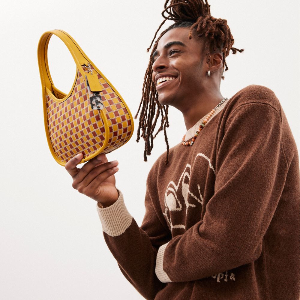 Coach Ergo Bag In Checkerboard Upcrafted Leather Buttercup Rust