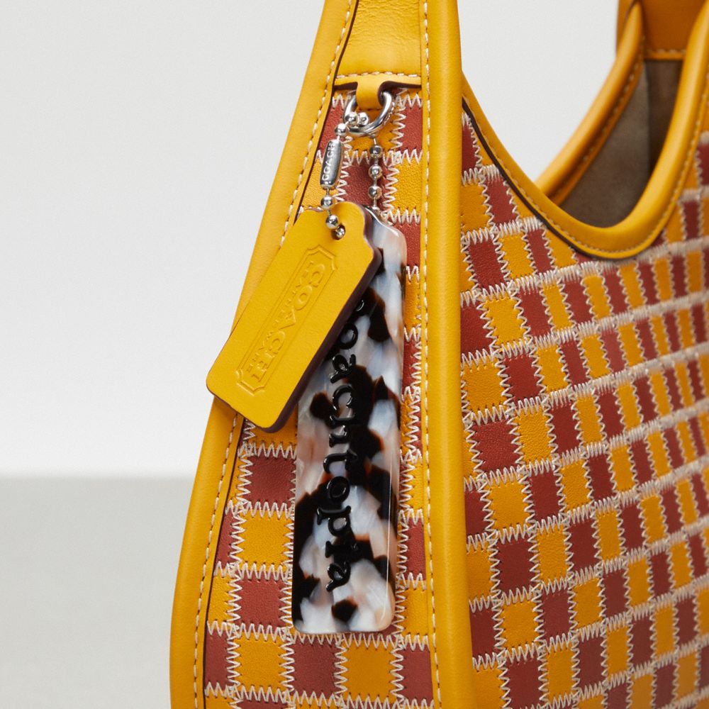 Coach Ergo Bag In Checkerboard Upcrafted Leather Buttercup Rust