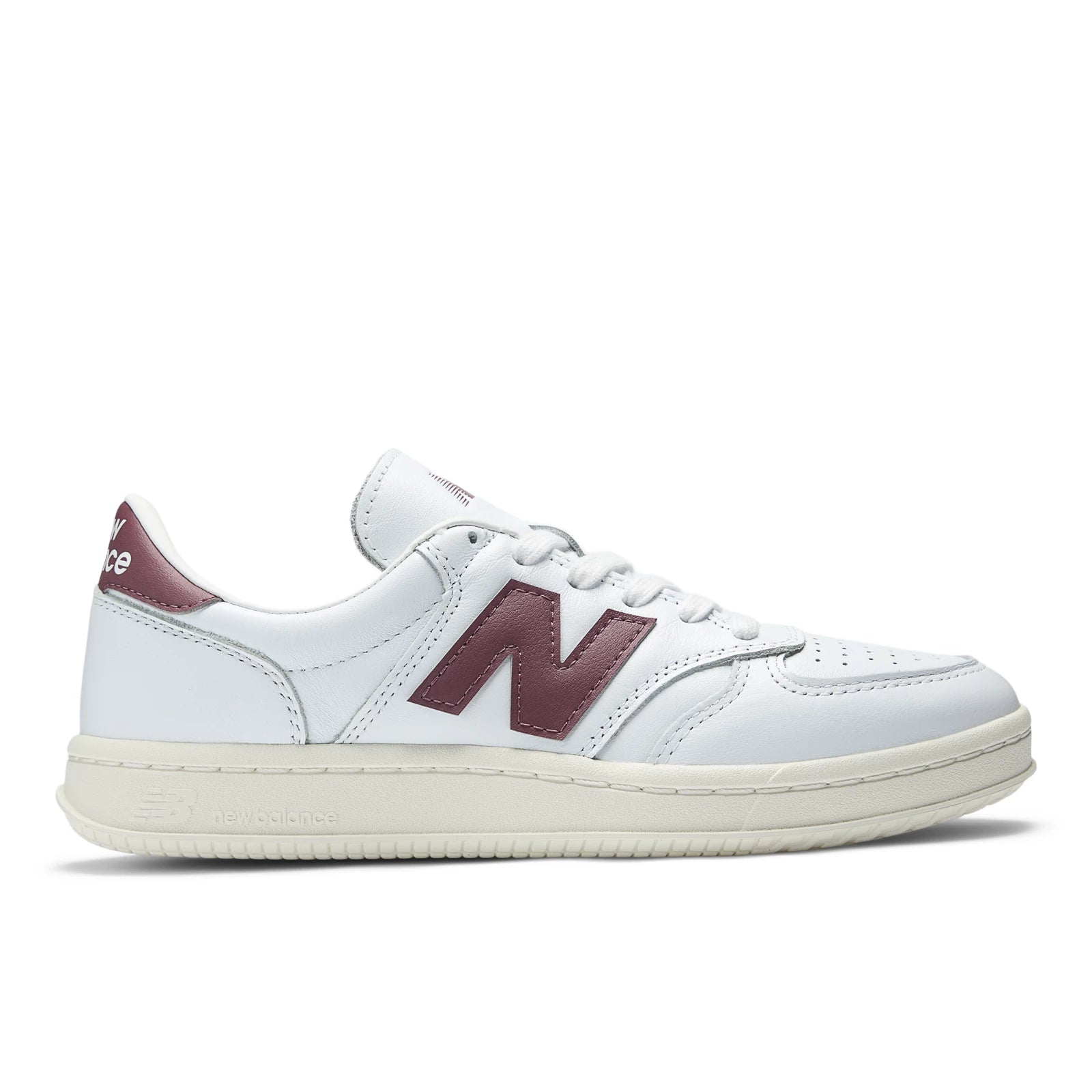 New Balance T500 White With Washed Burgundy White With Washed Burgundy