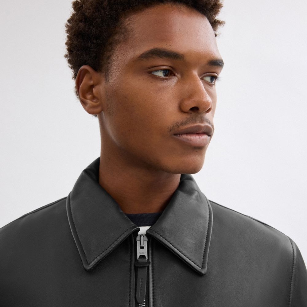 Coach Leather Jacket Black