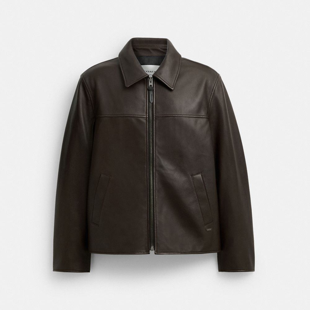 Coach Leather Jacket Burnt Espresso