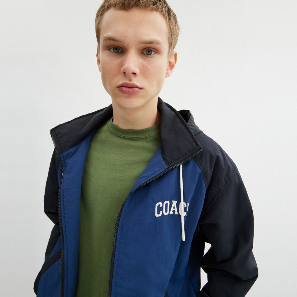 Coach Stadium Jacket In Recycled Polyamide Navy Blue