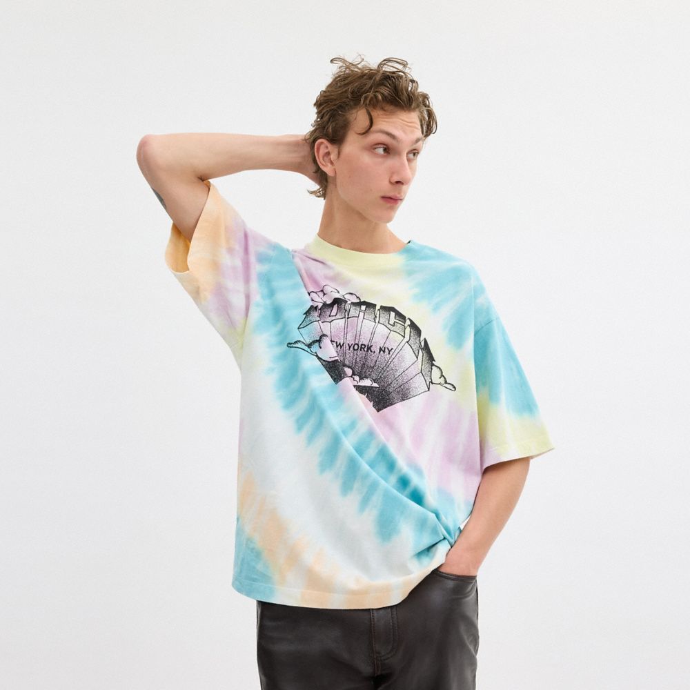 Coach Tie Dye Crewneck T Shirt In Organic Cotton Tie Dye