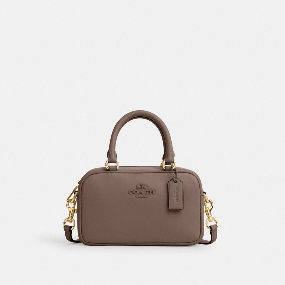 Coach Satchel Crossbody Gold Dark Stone