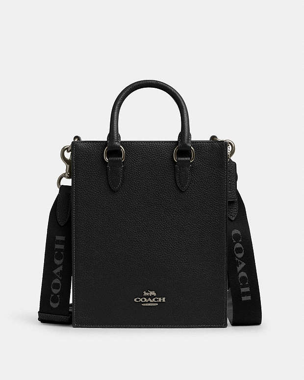 Dylan Tote Bag Pebbled Leather-Gunmetal-Black Pebbled Leather-Gunmetal-Black