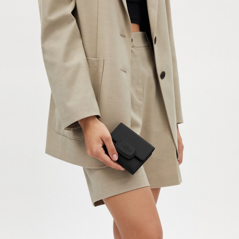 Coach Eliza Small Wallet Gunmetal Black