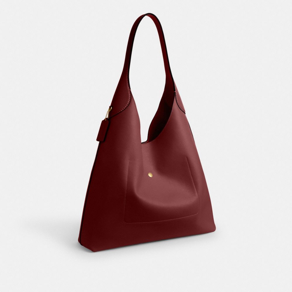 Coach Brooklyn Shoulder Bag 39 Brass Dark Ruby