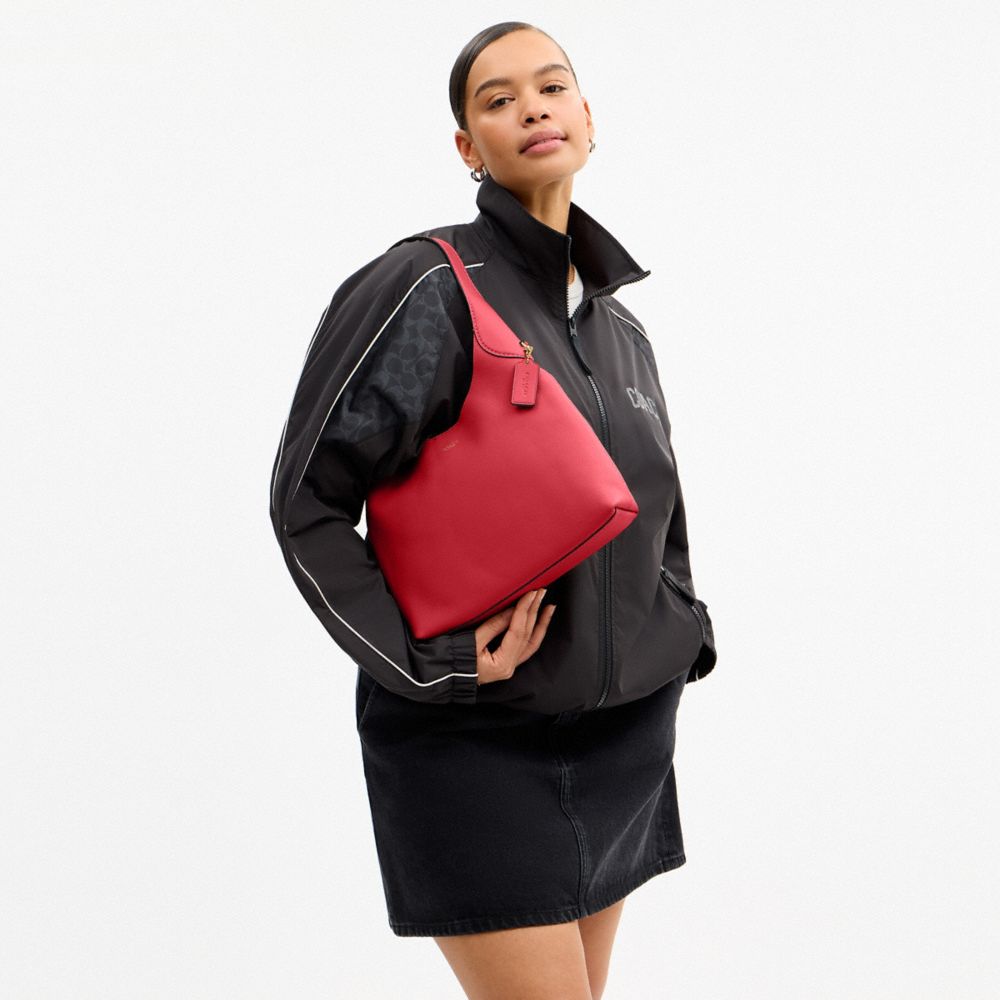 Coach Brooklyn Shoulder Bag 28 Brass/Scarlet