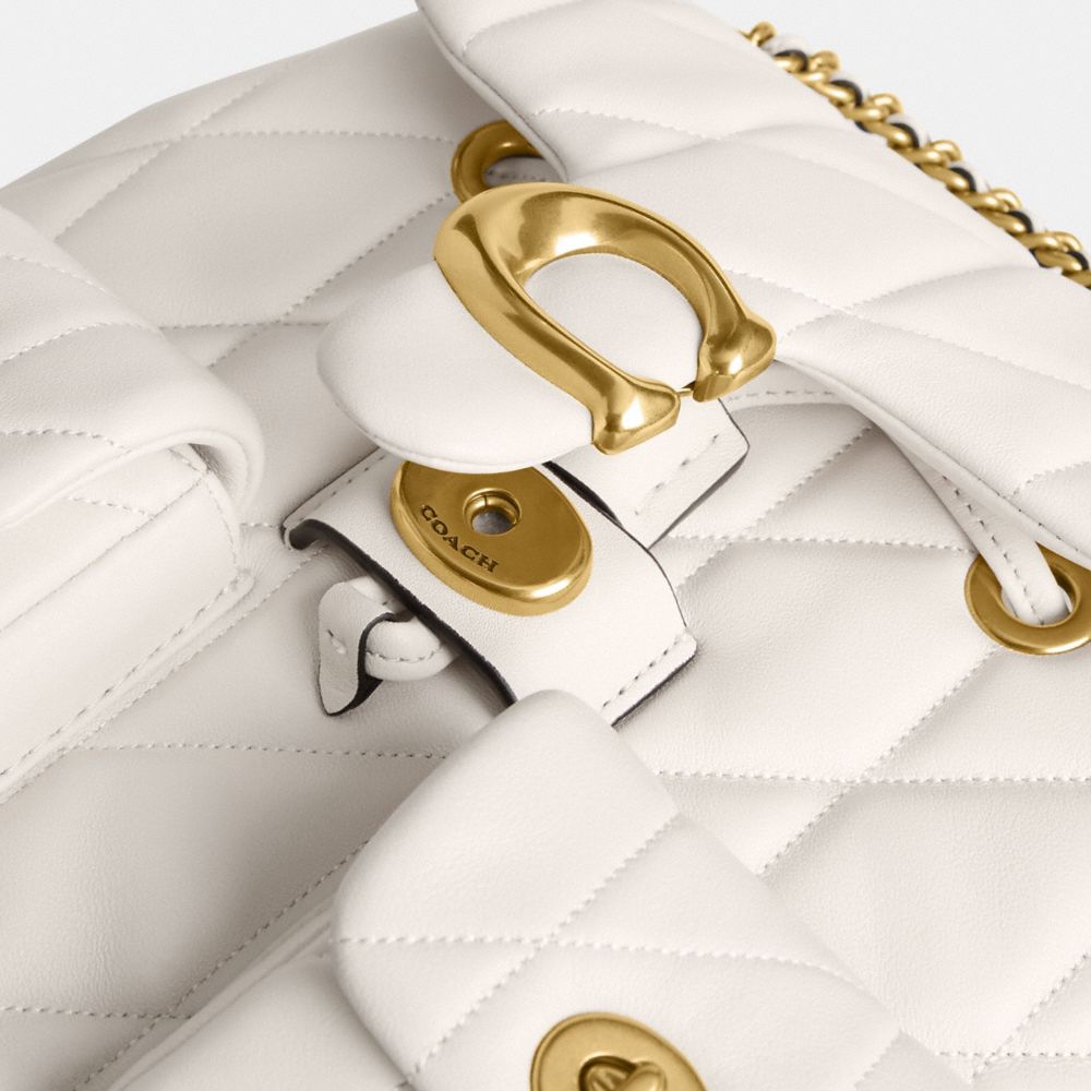 Coach Tabby Backpack With Pillow Quilting Brass Chalk