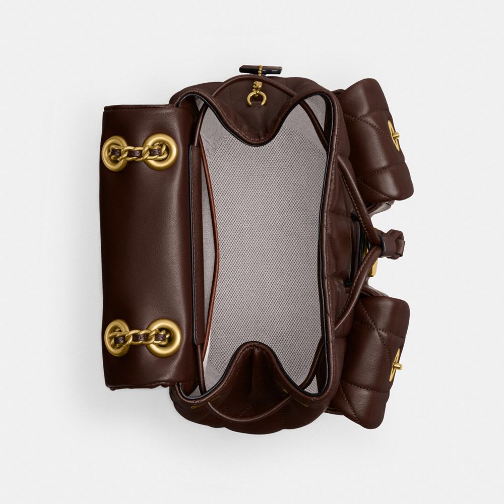 Coach Tabby Backpack With Pillow Quilting Brass Maple