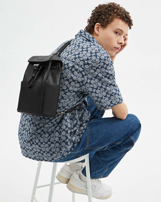 Racer Pack Smooth Leather-Gunmetal-Black Smooth Leather-Gunmetal-Black