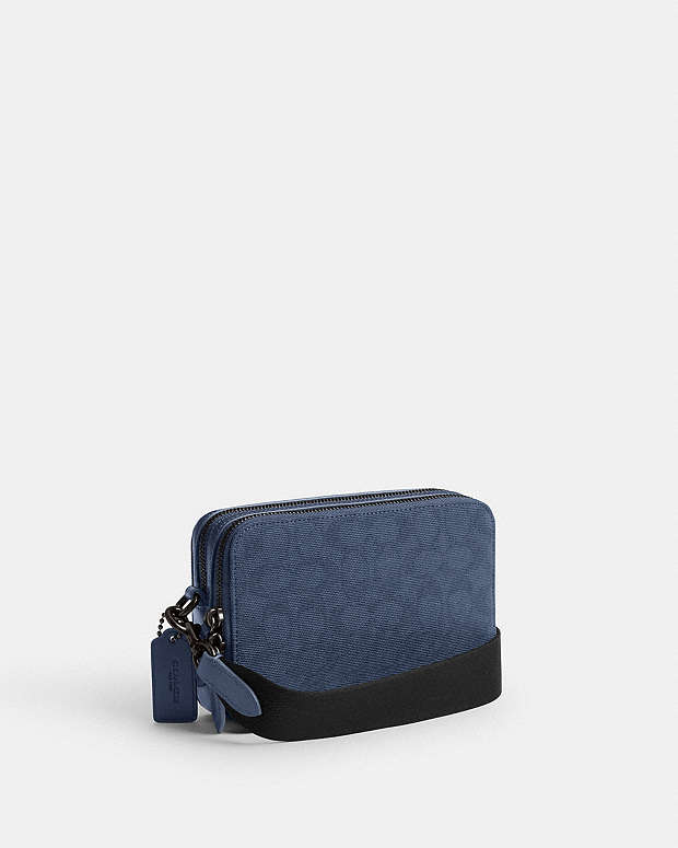 Charter Crossbody Bag 19 In Signature Canvas Jacquard Washed Chambray Washed Chambray