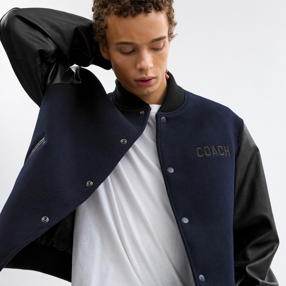 Coach Varsity Jacket Navy Blue